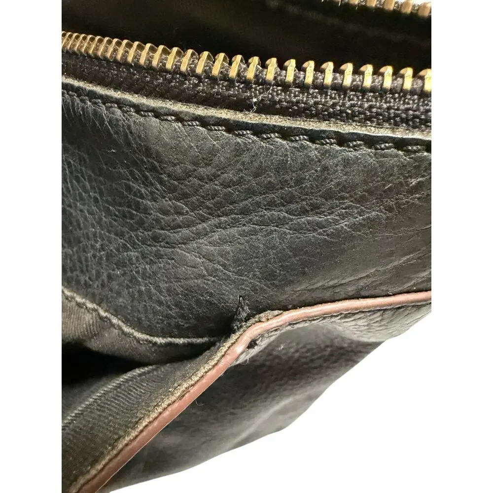 Fossil Black Leather Crossbody Bag Adjustable Strap Medium Purse - Picture 8 of 9